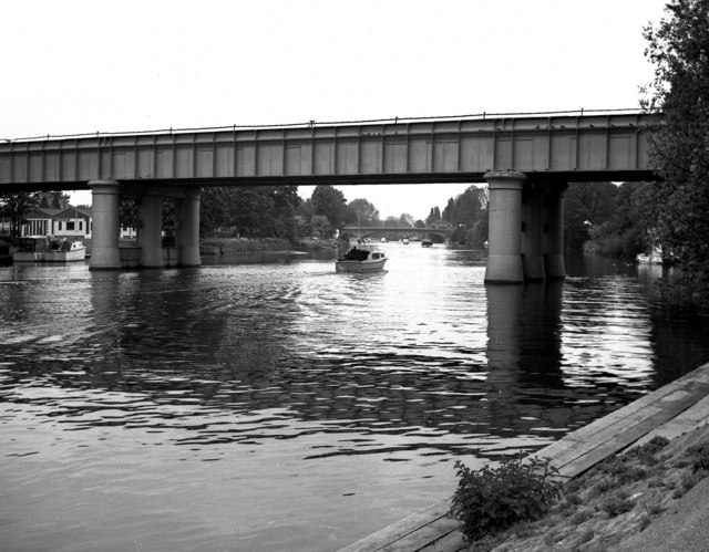 Staines Bridge and the River Thames in Staines-upon-Thames