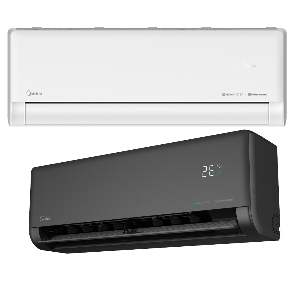 Midea Solstice indoor units in white and black